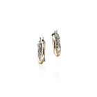 Mixed Metal Crossover Hoop Earrings