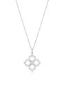 Open Flower Platinum Pendant With Diamond