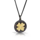 18K & Oxidized Sterling Silver Pendant