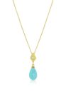 Turquoise Drop Gold Pendant
