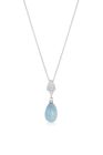 Aquamarine Drop Platinum Pendant
