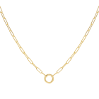 'Luna' Paperclip and Organic Circle Necklace