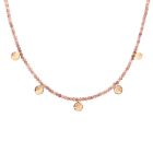 'Wrap' Champagne Garnet Mini Hammered Disc Station Necklace
