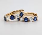Diamond & Sapphire Hoop Earrings