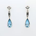 Aquamarine Pear Drop Earrings