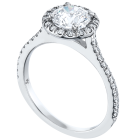 Platinum Single Halo Semi-Mount Engagement Ring