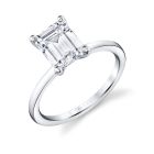 Emerald Cut Solitaire Engagement Ring - Amelia