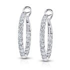 18K Inside-Outside Diamond Hinged Hoop Earrings