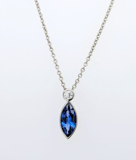 Marquise-Cut Blue Sapphire Necklace