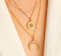 Leena Small White Diamond Medallion Charm