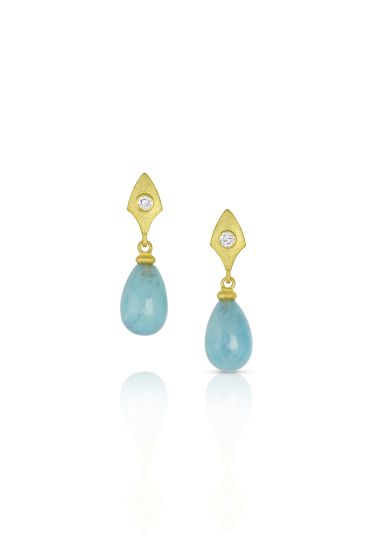 Aquamarine & Diamond Earrings