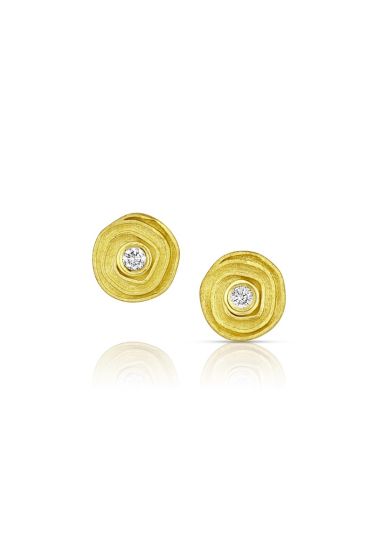 18K Diamond Swirl Stud Earring