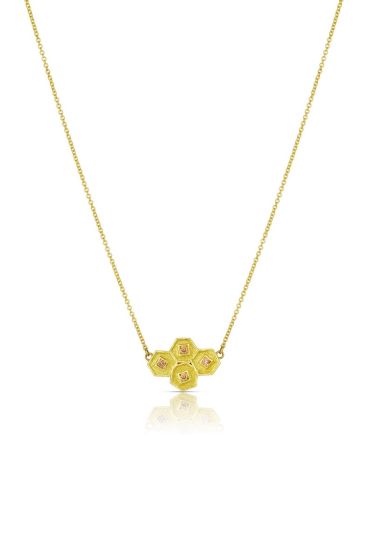 18K "Hive" Pendant with Champagne Diamonds