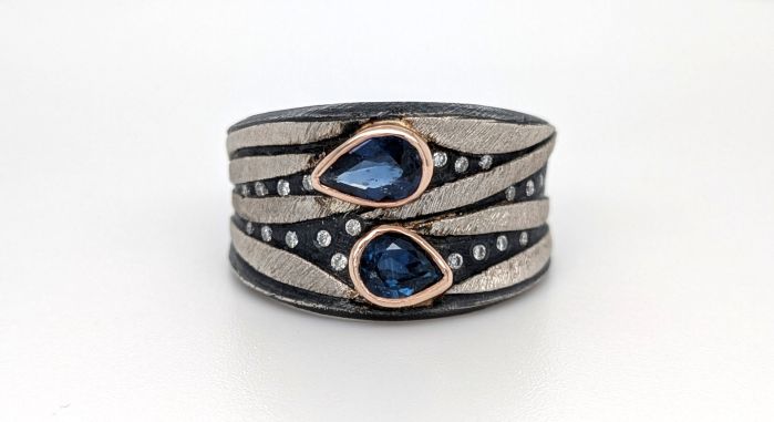 Mixed Metal Sapphire Ring