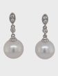 Fresh Water Pearl & Diamond Earrings