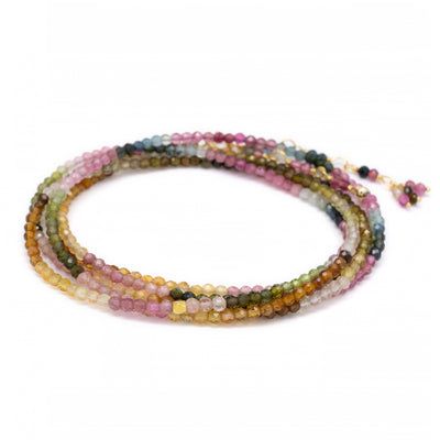 Watermelon Tourmaline Wrap Bracelet - Necklace