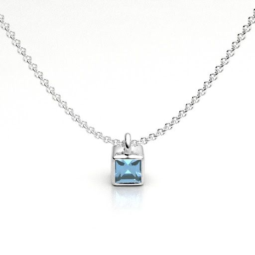 Blue Topaz "Cube" Pendant