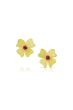 18K Yellow Gold Ruby Earrings