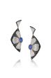 Cabochon Kyanite & Diamond Earrings