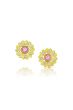 18K Pink Sapphire Heart Stud Earrings