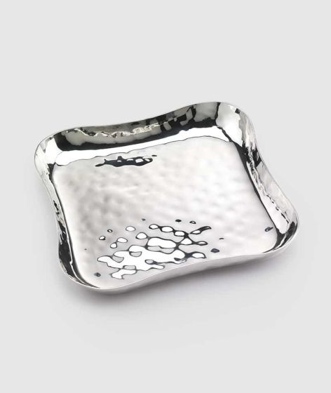 Blossom Free Form Square Stainless Tray 9″