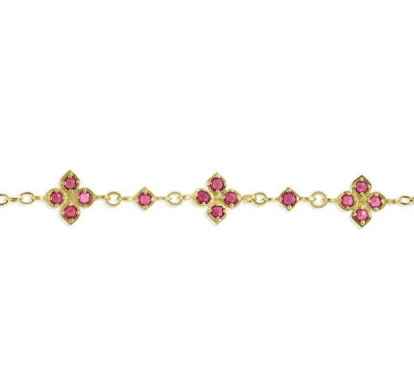 Ruby Floral Bracelet