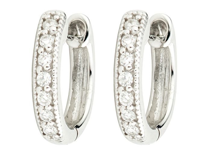 Diamond Huggie Hoop Earrings