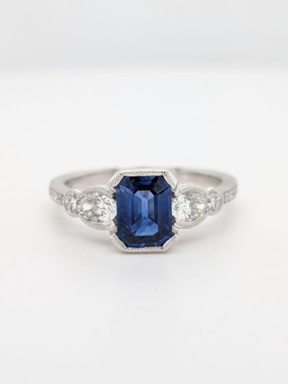 18K Sapphire & Diamond Ring