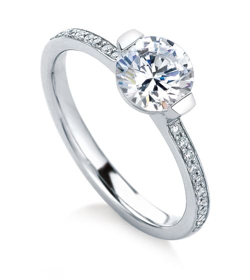 'Cava Pave' Solitaire Engagement Ring